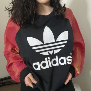 Pink/ Navy Blue Adidas Pull Over Jacket!